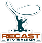 Proof of Recast Fly Fishing logo sticker