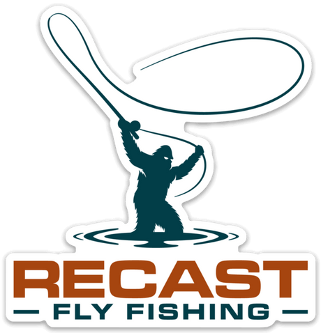 Proof of Recast Fly Fishing logo sticker