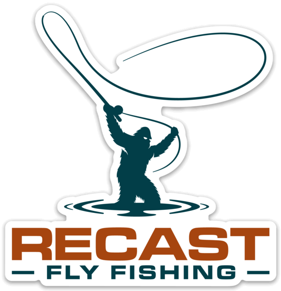 Proof of Recast Fly Fishing logo sticker