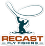 Proof of Recast Fly Fishing logo sticker