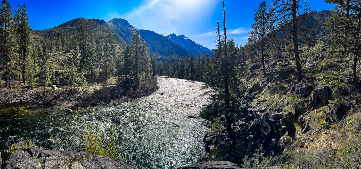 Panoramic view of Icicle Creek in Washington State